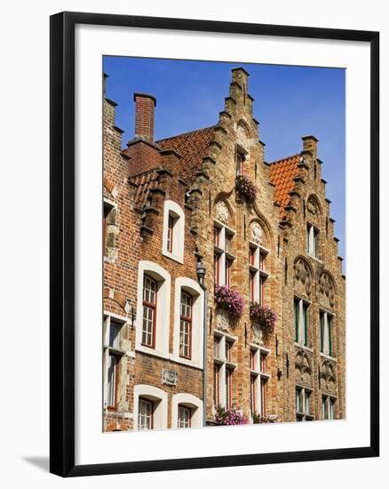 Gothic Buildings on Van Eyck Plaza, Bruges, West Flanders, Belgium, Europe-null-Framed Photographic Print