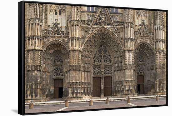 Gothic Cathedral of Saint Gatien in Tours, France-Skaya-Framed Stretched Canvas