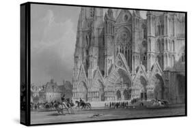 Gothic Cathedral of St. Etienne, from France Illustrated, with Drawings by Thomas Allom-null-Stretched Canvas