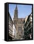 Gothic Christian Cathedral Dating from the 12th to 15th Centuries, Strasbourg, Alsace, France-Geoff Renner-Framed Stretched Canvas