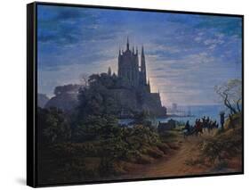 Gothic Church on a Rock by the Sea. 1815-Karl Friedrich Schinkel-Framed Stretched Canvas