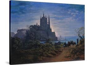 Gothic Church on a Rock by the Sea. 1815-Karl Friedrich Schinkel-Stretched Canvas