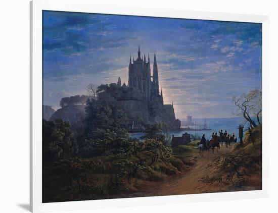 Gothic Church on a Rock by the Sea. 1815-Karl Friedrich Schinkel-Framed Giclee Print