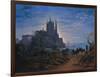 Gothic Church on a Rock by the Sea. 1815-Karl Friedrich Schinkel-Framed Giclee Print