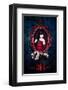 Gothic Girl in Red with roses-null-Framed Art Print