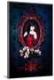 Gothic Girl in Red with roses-null-Mounted Art Print