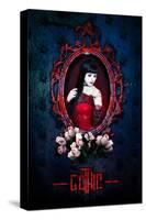 Gothic Girl in Red with roses-null-Stretched Canvas