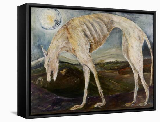 Gothic Hound-jocasta shakespeare-Framed Stretched Canvas