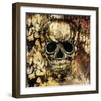 Gothic Image of a Human Skull-Valentina Photos-Framed Art Print