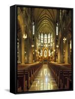Gothic Interior of the Cathedral Basilica of the Assumption, Covington, Kentucky, USA-Adam Jones-Framed Stretched Canvas