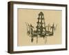 Gothic Metal Church Crown Candelabra-null-Framed Art Print