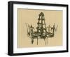 Gothic Metal Church Crown Candelabra-null-Framed Art Print