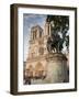 Gothic Notre Dame Cathedral and Statue of Charlemagne Et Ses Leudes, Place Du Parvis Notre Dame, Il-Richard Nebesky-Framed Photographic Print