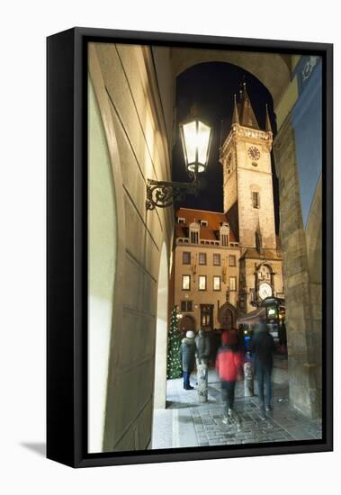 Gothic Old Town Hall at Twilight-Richard Nebesky-Framed Stretched Canvas