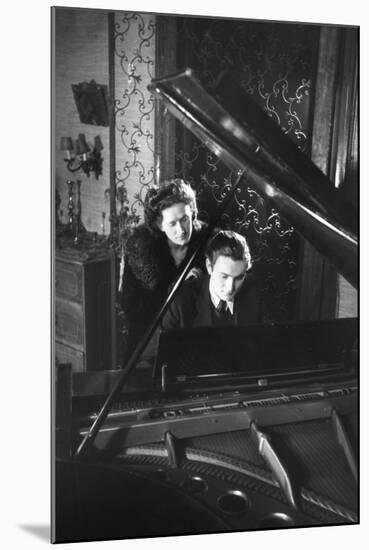 Gothic Piano Couple-null-Mounted Photographic Print