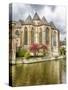 Gothic Saint Michael's Church beside Leie River-Terry Eggers-Stretched Canvas