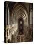 Gothic Style Central Nave of Cathedral of Notre-Dame-null-Stretched Canvas