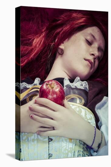 Gothic, Teen with a Red Apple Lying, Tale Scene-outsiderzone-Stretched Canvas