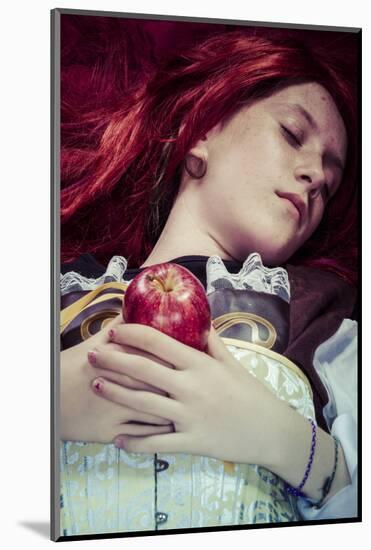 Gothic, Teen with a Red Apple Lying, Tale Scene-outsiderzone-Mounted Photographic Print