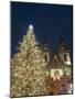 Gothic Tyn Church, Christmas Tree at Twilight in Old Town Square, Stare Mesto, Prague-Richard Nebesky-Mounted Photographic Print