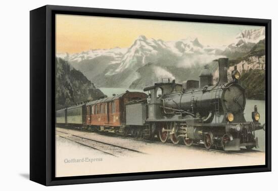 Gotthard Express Through the Alps-null-Framed Stretched Canvas