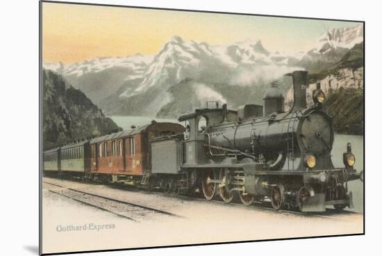 Gotthard Express Through the Alps-null-Mounted Art Print