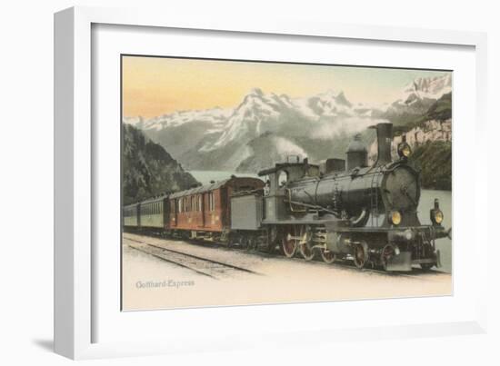 Gotthard Express Through the Alps-null-Framed Premium Giclee Print