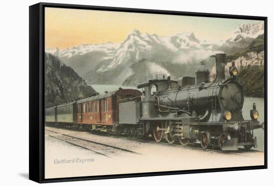Gotthard Express Through the Alps-null-Framed Stretched Canvas