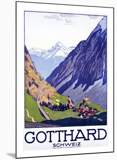 Gotthard, Schweiz-Emil Cardinaux-Mounted Art Print