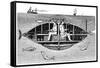 Goubet II, French Electrically Powered Submarine Adopted by the Russian Government, 1890-null-Framed Stretched Canvas