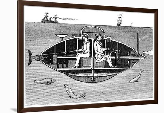 Goubet II, French Electrically Powered Submarine Adopted by the Russian Government, 1890-null-Framed Giclee Print