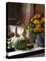 Gourds and Flowers in Kitchen in Chateau de Cormatin, Burgundy, France-Lisa S. Engelbrecht-Stretched Canvas