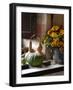 Gourds and Flowers in Kitchen in Chateau de Cormatin, Burgundy, France-Lisa S. Engelbrecht-Framed Photographic Print