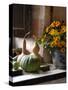 Gourds and Flowers in Kitchen in Chateau de Cormatin, Burgundy, France-Lisa S. Engelbrecht-Stretched Canvas