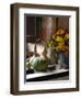 Gourds and Flowers in Kitchen in Chateau de Cormatin, Burgundy, France-Lisa S. Engelbrecht-Framed Photographic Print