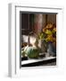 Gourds and Flowers in Kitchen in Chateau de Cormatin, Burgundy, France-Lisa S. Engelbrecht-Framed Photographic Print