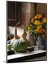 Gourds and Flowers in Kitchen in Chateau de Cormatin, Burgundy, France-Lisa S. Engelbrecht-Mounted Photographic Print