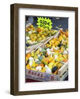 Gourds for Sale at Market Stall, Bergerac, Dordogne, France-Per Karlsson-Framed Photographic Print