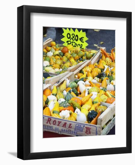 Gourds for Sale at Market Stall, Bergerac, Dordogne, France-Per Karlsson-Framed Photographic Print