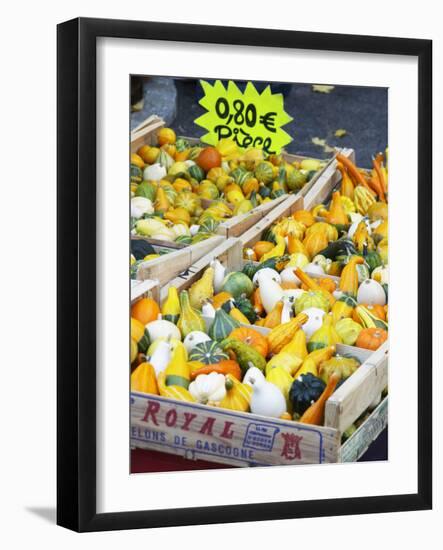Gourds for Sale at Market Stall, Bergerac, Dordogne, France-Per Karlsson-Framed Photographic Print