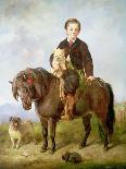 John Samuel Bradford as a Boy Seated on a Shetland Pony with a Pug Dog-Gourlay Steell-Giclee Print