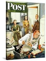 "Gourmet Cook?," Saturday Evening Post Cover, April 13, 1946-Constantin Alajalov-Stretched Canvas