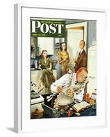 "Gourmet Cook?," Saturday Evening Post Cover, April 13, 1946-Constantin Alajalov-Framed Giclee Print