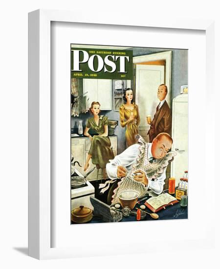 "Gourmet Cook?," Saturday Evening Post Cover, April 13, 1946-Constantin Alajalov-Framed Giclee Print