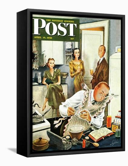 "Gourmet Cook?," Saturday Evening Post Cover, April 13, 1946-Constantin Alajalov-Framed Stretched Canvas