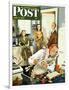 "Gourmet Cook?," Saturday Evening Post Cover, April 13, 1946-Constantin Alajalov-Framed Giclee Print