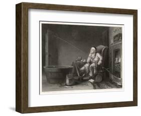 Gout Man Fishes at Home-H. Beckwith-Framed Art Print