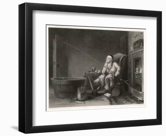 Gout Man Fishes at Home-H. Beckwith-Framed Art Print