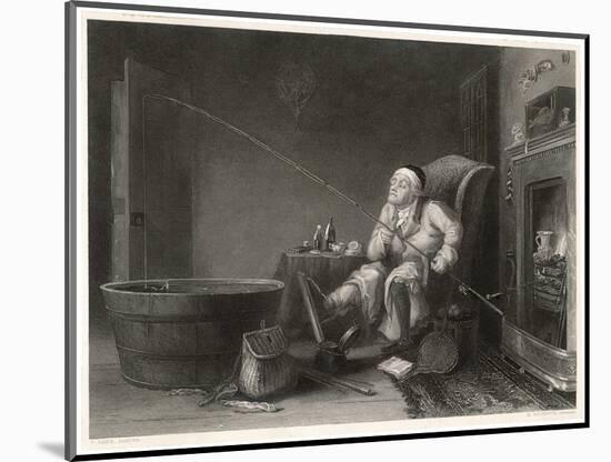 Gout Man Fishes at Home-H. Beckwith-Mounted Art Print