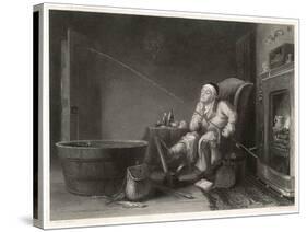 Gout Man Fishes at Home-H. Beckwith-Stretched Canvas